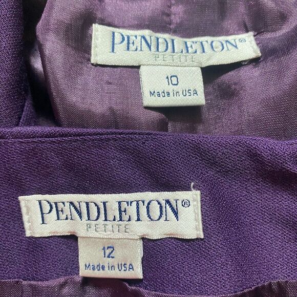 Pendleton Wool Suit Set Size 10/12 Purple - Picture 8 of 9
